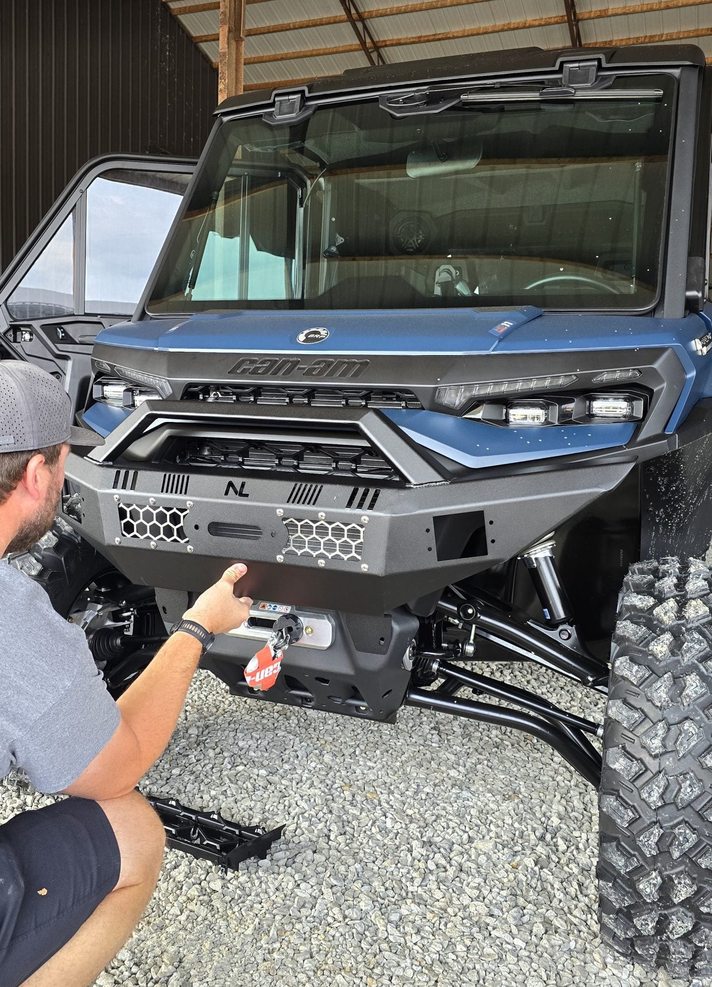 Can-Am Defender HD11 Front Winch Bumper with LED Lights