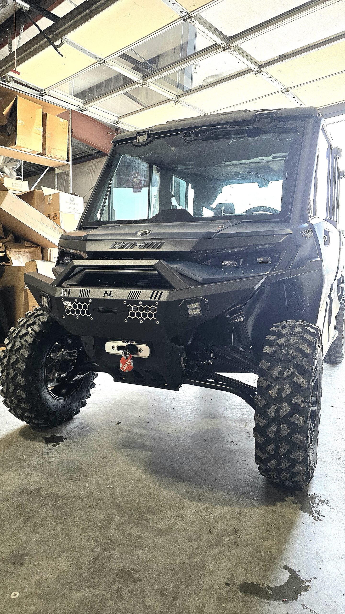 Can-Am Defender HD11 Front Winch Bumper with LED Lights