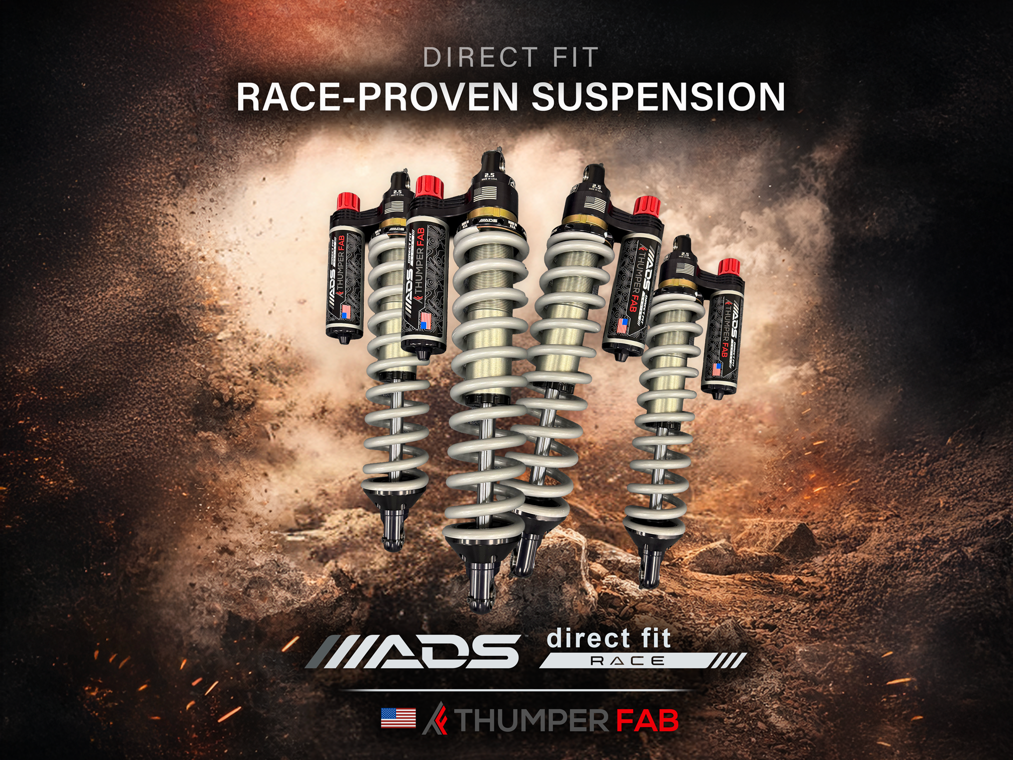 Can-Am Defender HD11 Long Travel Shock Set - ADS Racing (SINGLE CAB)