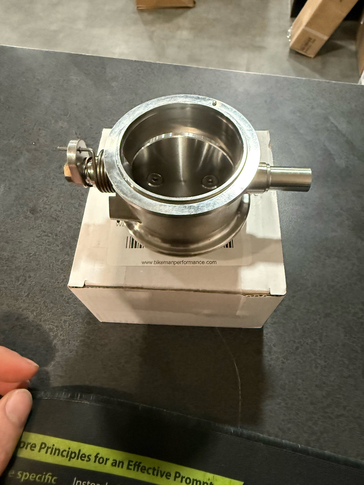 Bikeman 10-315 wastegate actuator in hand at A2D, view 1