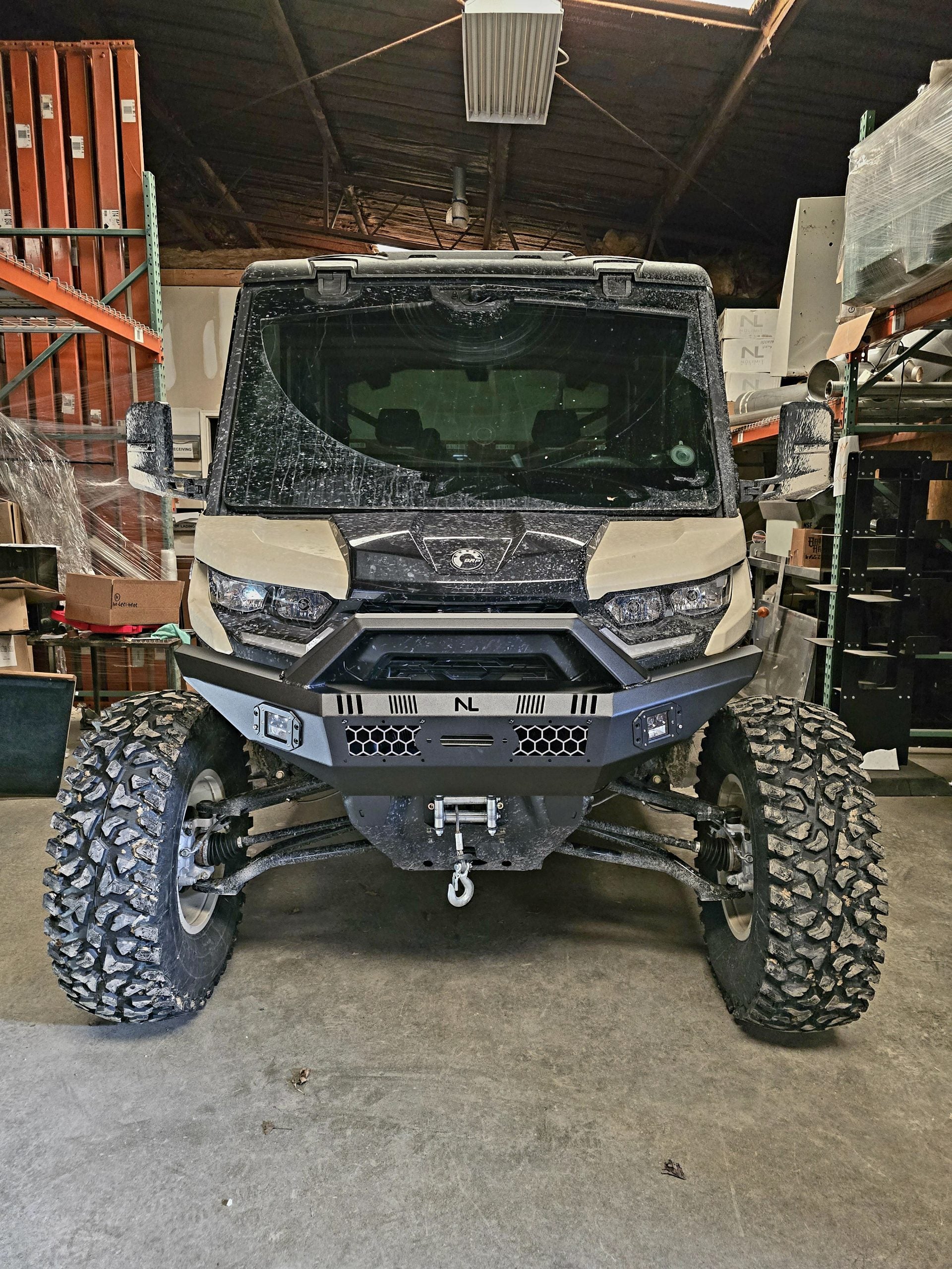 Can-Am Defender Front Winch Bumper with LED Lights