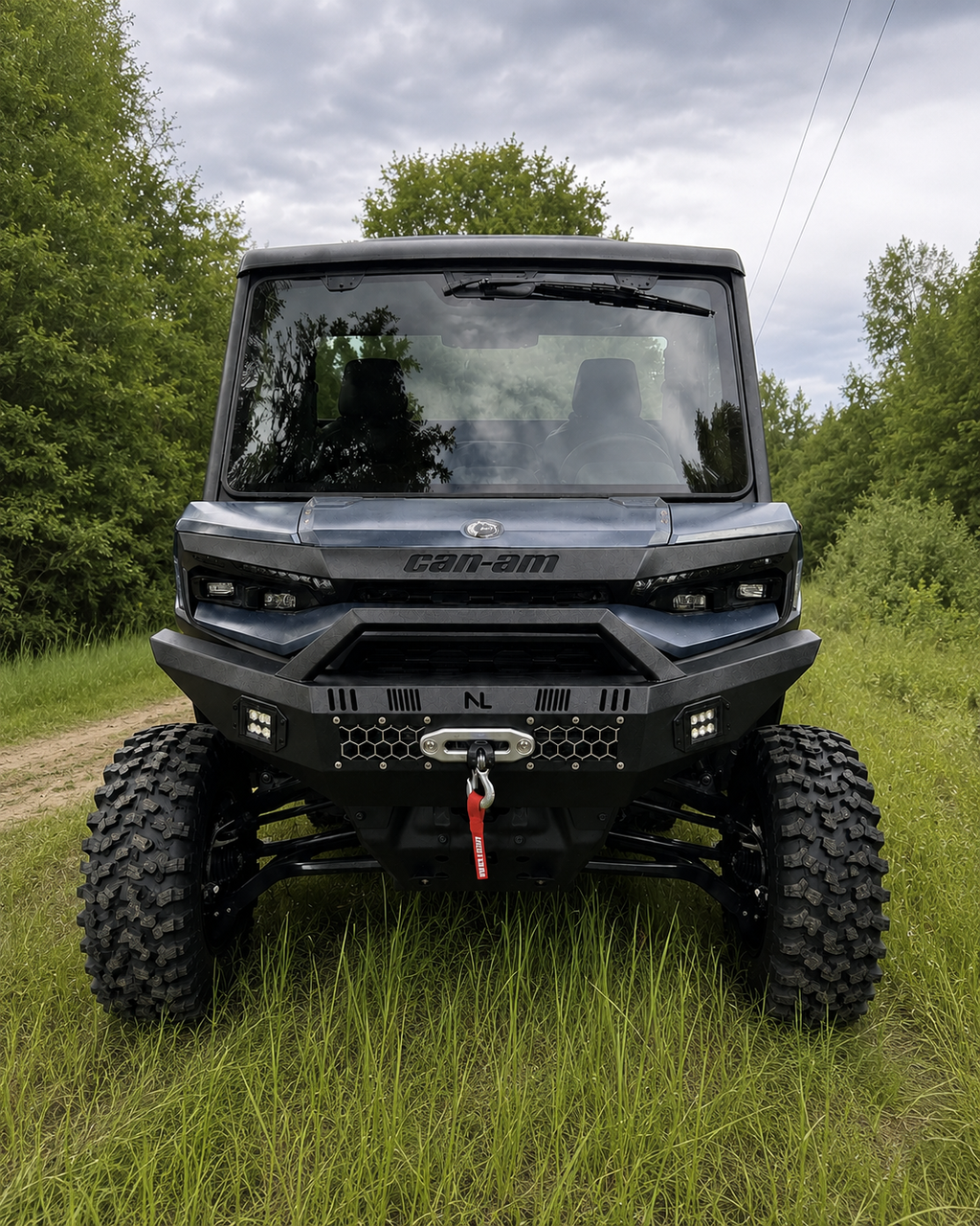 Can-Am Defender HD11 Front Winch Bumper with LED Lights