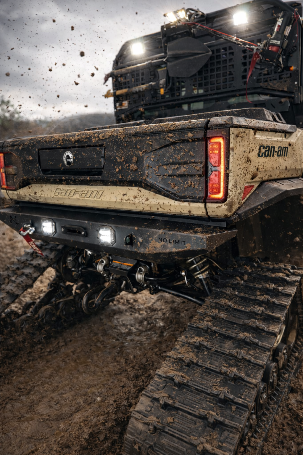 Can-Am Defender HD11 Rear Winch Bumper with LED Lights
