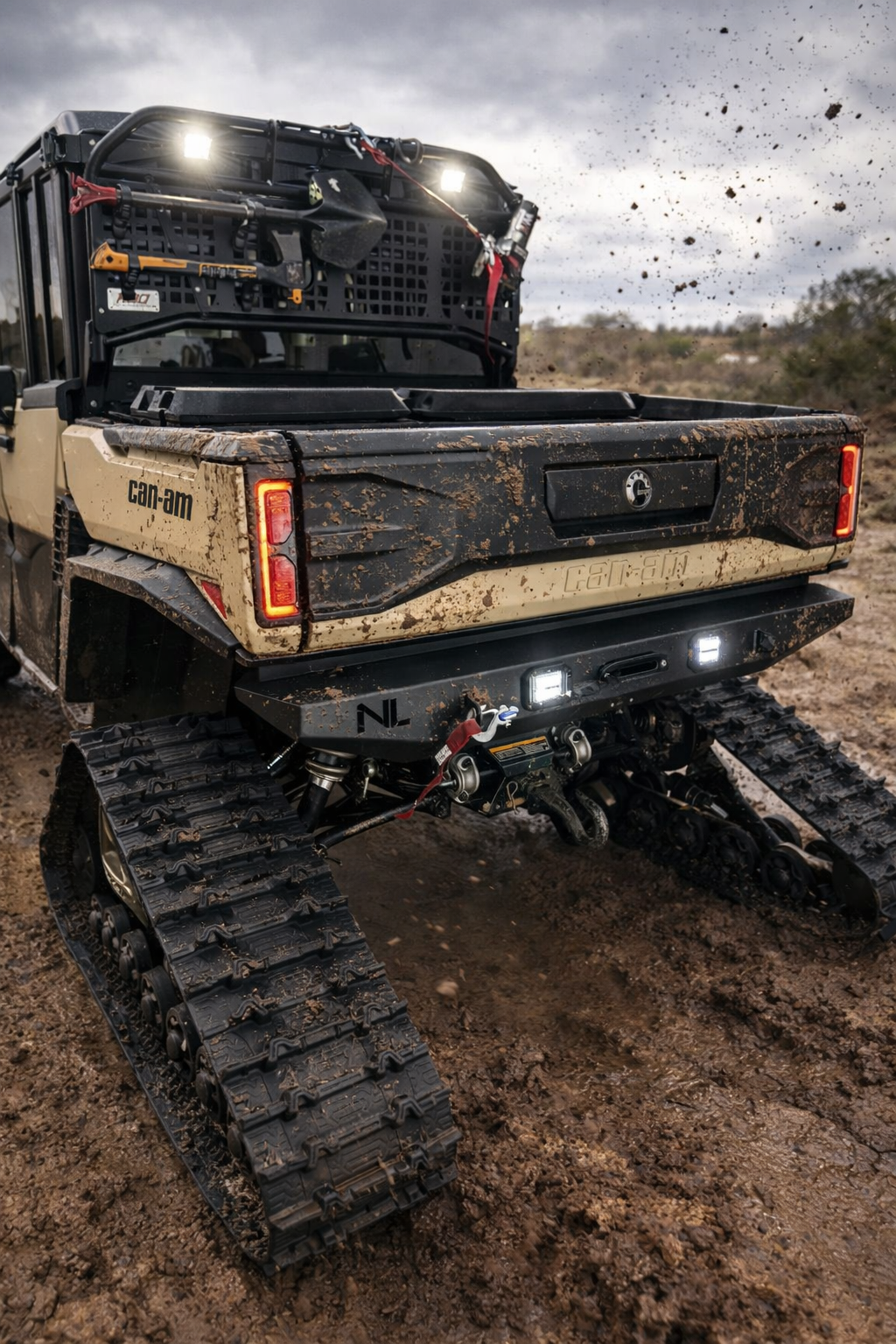Can-Am Defender HD11 Rear Winch Bumper with LED Lights