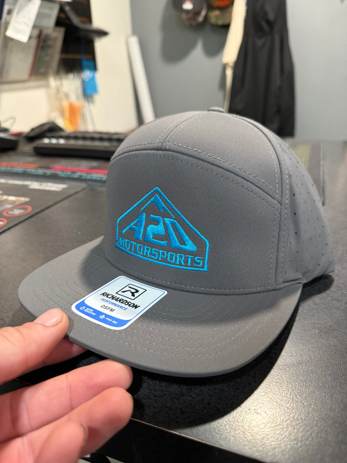 A2D Motorsports Richardson Performance hat, grey with blue mountain logo