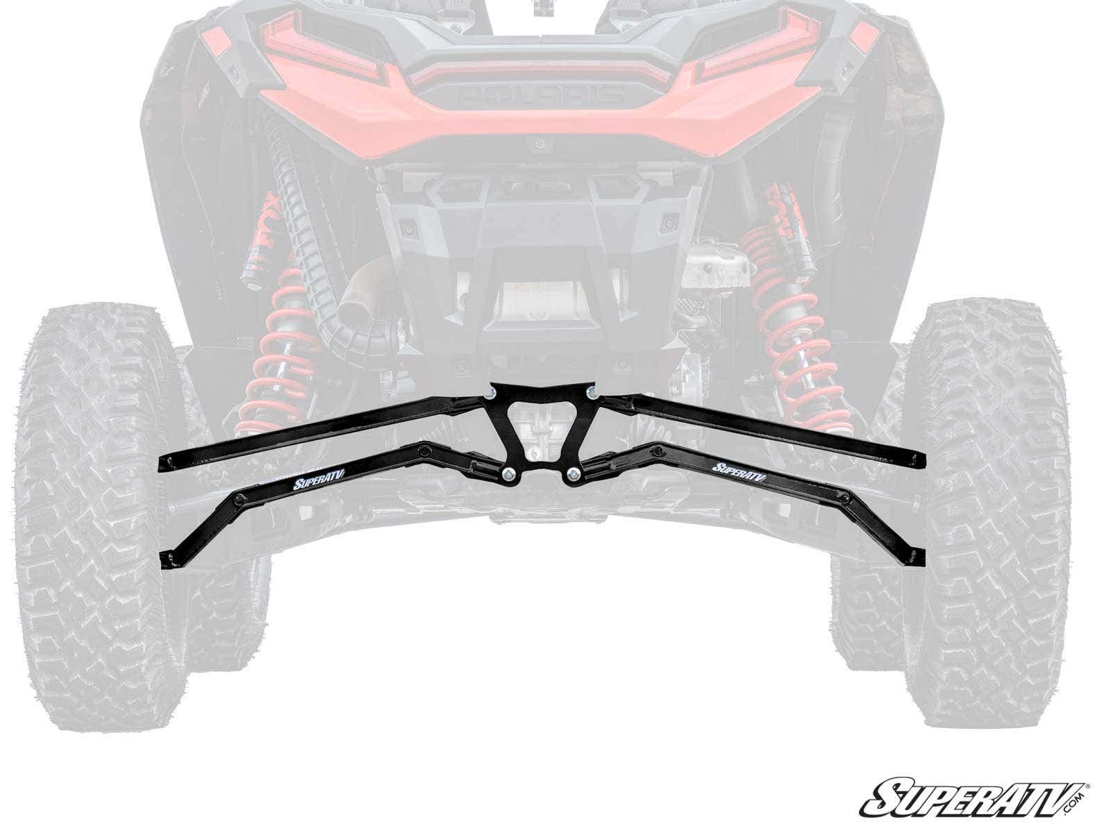 Polaris RZR XP Turbo S High Clearance Boxed Radius Arms — Black by SuperATV