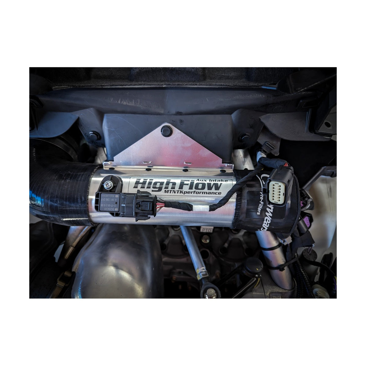 MTNTK High Flow Aux Intake installed on a Polaris Patriot Boost